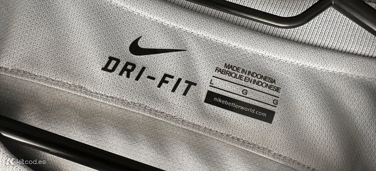 Nike neck label showing Made in Indonesia with size information - must match manufacturing country on wash tags